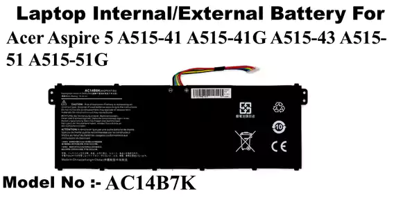 Acer AC14B7K Internal Battery For Acer Aspire 5 A515-41 A515-41G A515-43 A515-51 A515-51G