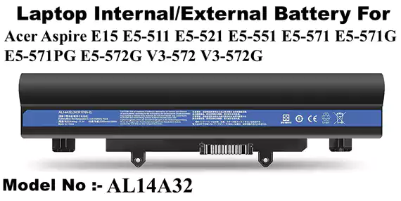 Acer AL14A32 External Battery For Acer Aspire E15 E5-511 E5-521 E5-551 E5-571 E5-571G E5-571PG E5-572G V3-572 V3-572G