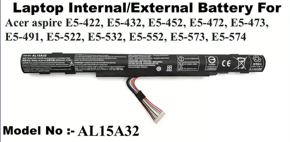 Acer AL15A32 Internal Battery For Acer aspire E5-422, E5-432, E5-452, E5-472, E5-473, E5-491, E5-522, E5-532, E5-552, E5-573, E5-574